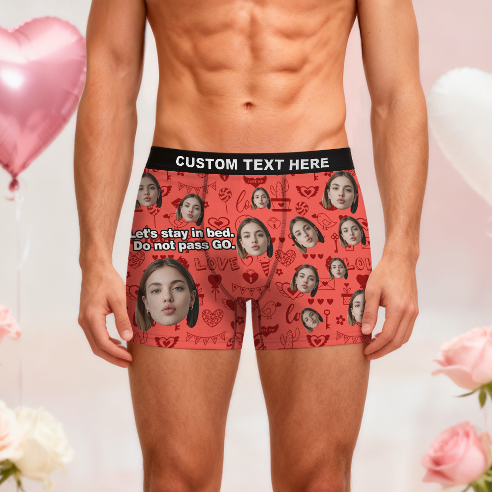Valentinstagsgeschenke: Personalisierte Herrenunterwäsche Mit Individuellem Gesichtsdruck, Boxershorts, Geschenkidee Für Ihn, Verschiedene Designs - MyFaceBoxerDE