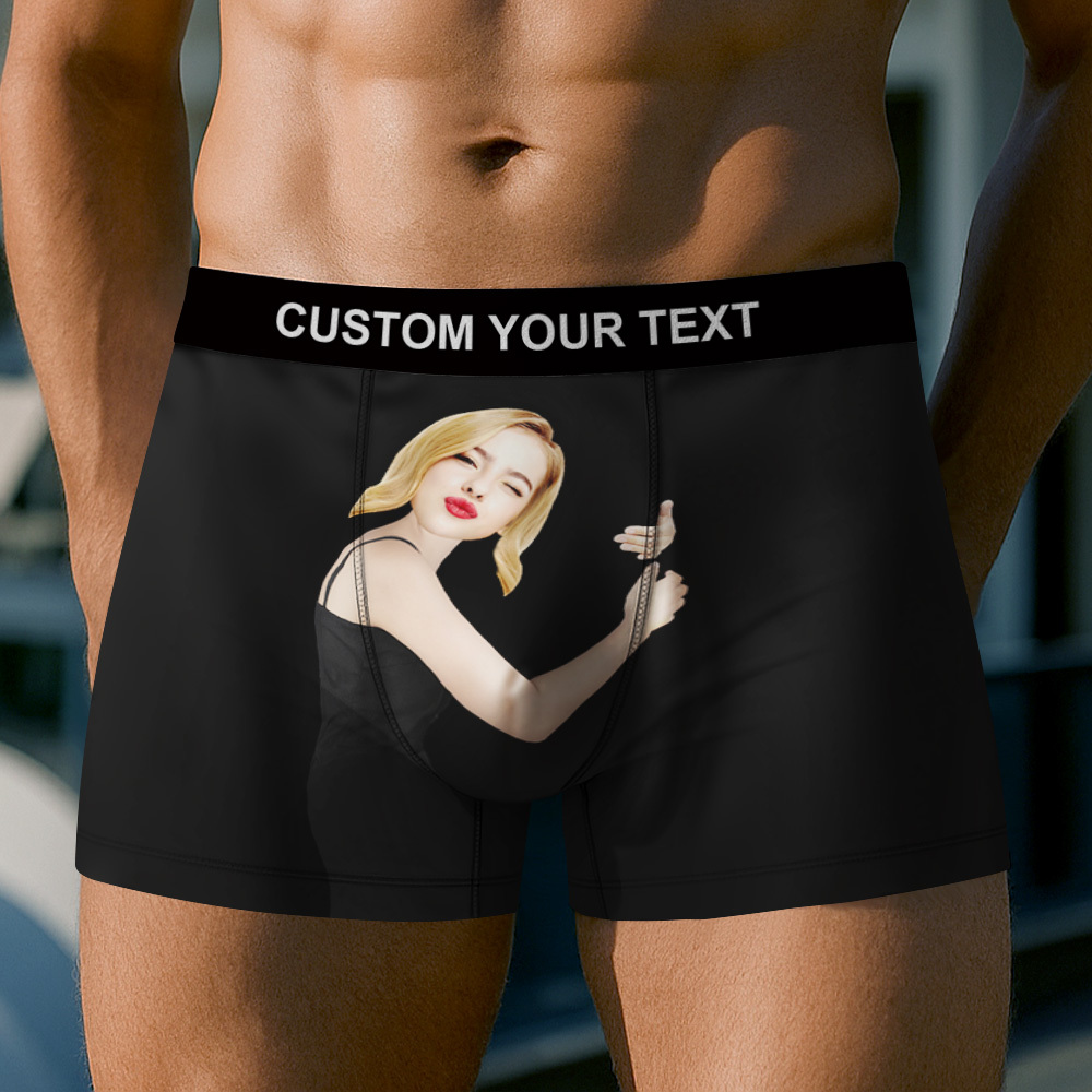 Personalisierte Boxershorts Mit Fotomotiv Für Herren, Atmungsaktiv, Aus Eisseide, Mit Gesichtserkennung - MyFaceBoxerDE