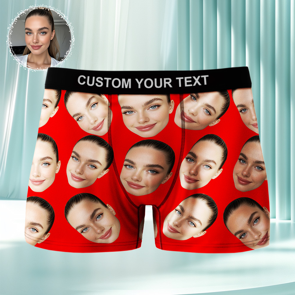 Individuell Gestaltbare Herren-boxershorts Mit Großem Gesicht, Atmungsaktiv, Aus Eisseide, Personalisierbar Mit Foto - MyFaceBoxerDE