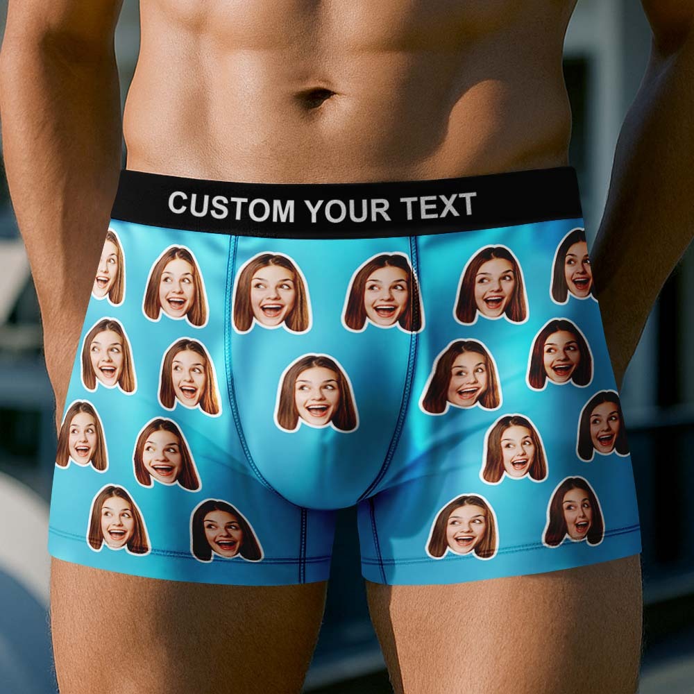 Personalisierte Boxershorts Mit Foto Für Herren – Atmungsaktive Eisseide - MyFaceBoxerDE