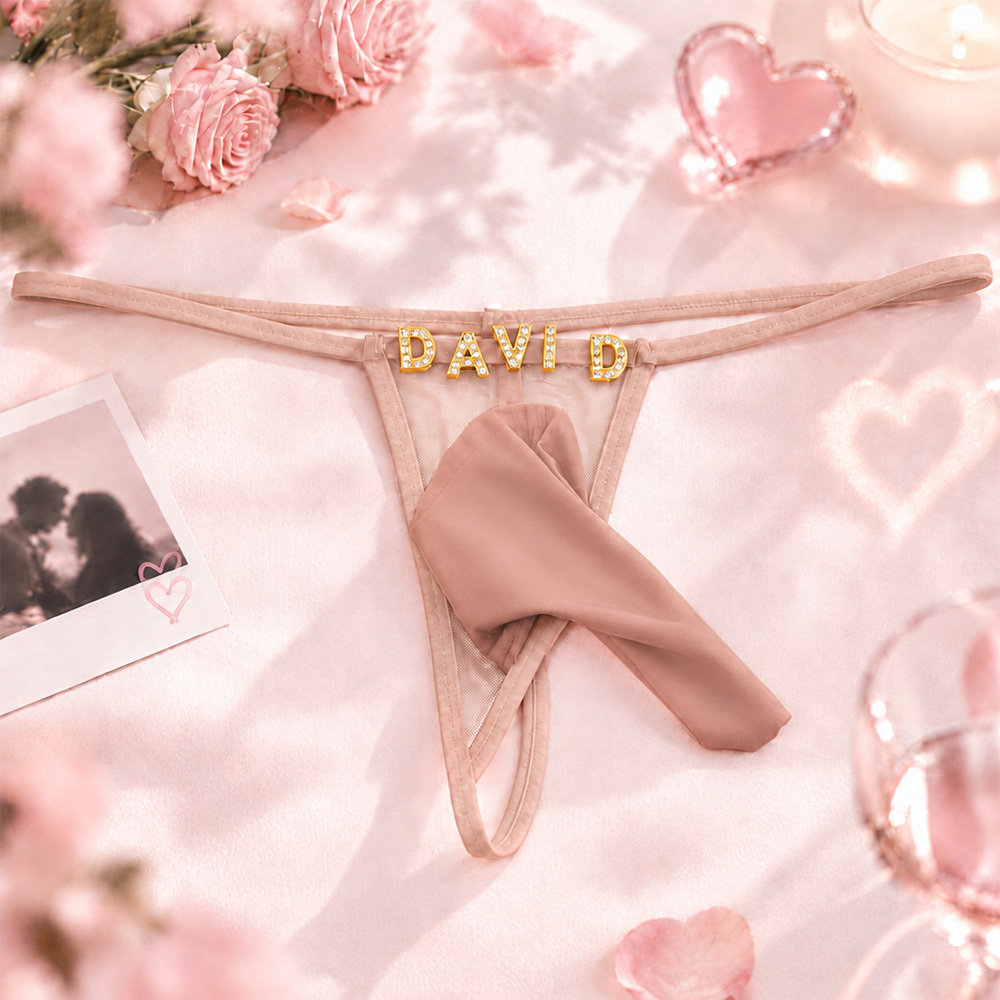 Herren Low Rise G-String Tanga Personalisierter Name Buchstabe Diy Strass Tanga String Für Männer Einheitsgröße - MyFaceBoxerDE