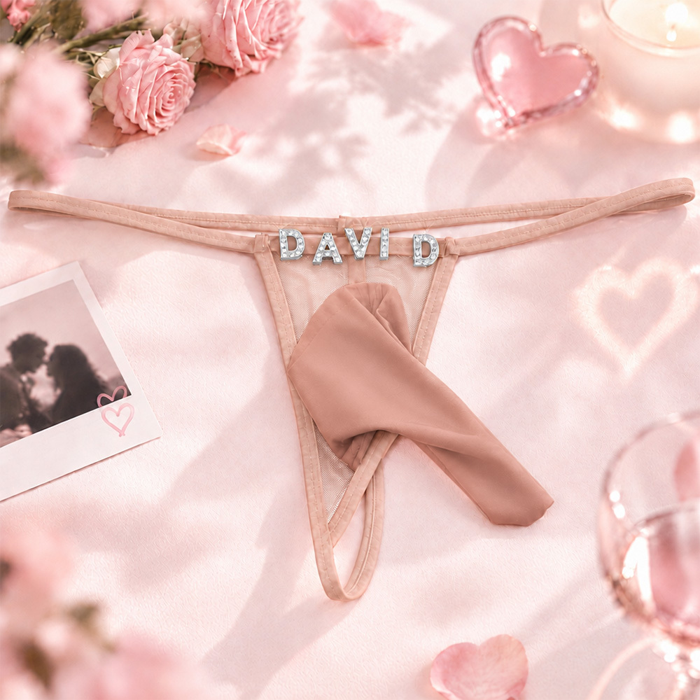Herren Low Rise G-String Tanga Personalisierter Name Buchstabe Diy Strass Tanga String Für Männer Einheitsgröße - MyFaceBoxerDE