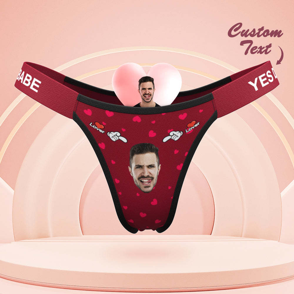 Personalisiertes Gesichtshöschen Im Liebhaber-stil, Personalisierter Bund, Gravierter Tanga, Freches Geschenk Für Sie - MyFaceBoxerDE