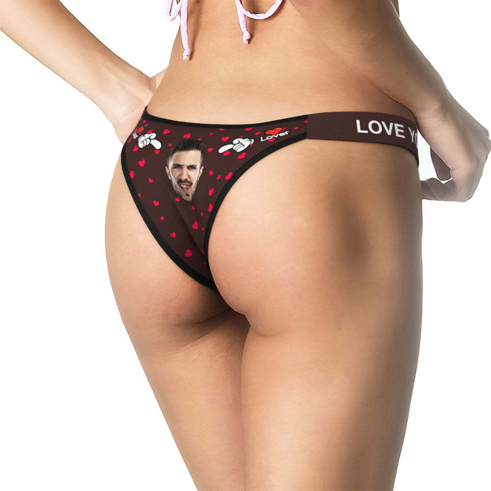 Personalisiertes Gesichtshöschen Im Liebhaber-stil, Personalisierter Bund, Gravierter Tanga, Freches Geschenk Für Sie - MyFaceBoxerDE