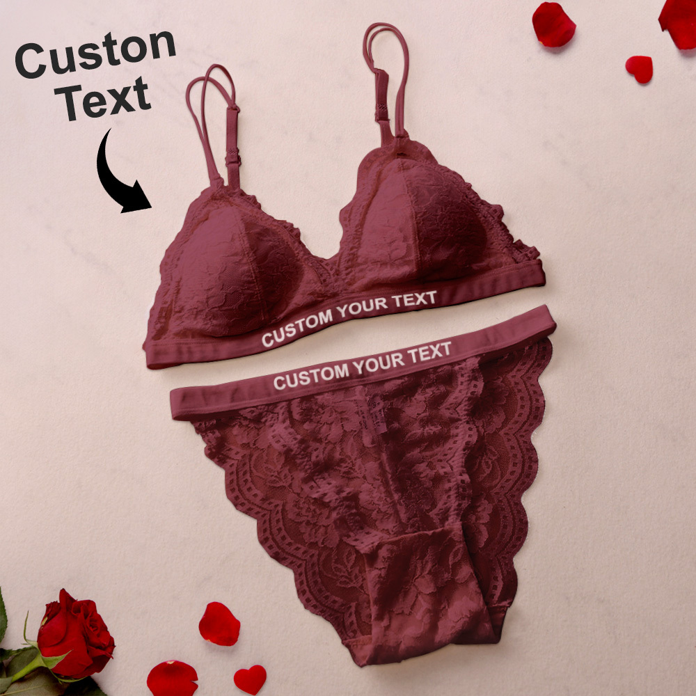 Benutzerdefiniertes Spitzen-dessous-set, Dreieck-cup-bh-set, Sexy Französisches Bh-set, Valentinstagsgeschenk Für Sie - MyFaceBoxerDE