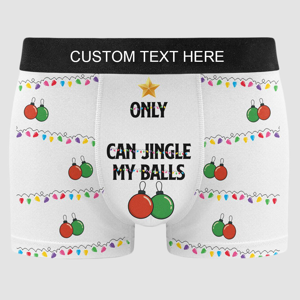 „jingle My Balls" – Lustiges Geschenk Für Den Ehemann – Personalisierte Boxershorts Mit Foto Für Herren - MyFaceBoxerDE