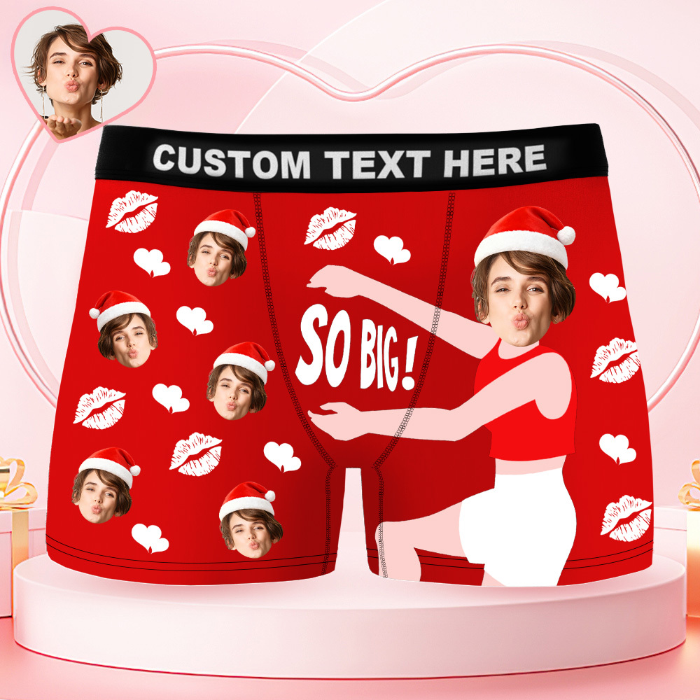 Personalisierte Boxershorts Mit Gesichtsmotiv, Lustige Fotounterwäsche, Weihnachtsgeschenk Für Männer - MyFaceBoxerDE