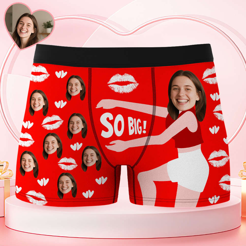 Personalisierte Herrenunterwäsche Mit Foto, Boxershorts Für Herren, Valentinstagsgeschenk, Übergröße - MyFaceBoxerDE