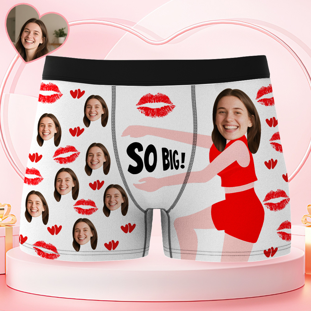 Personalisierte Herrenunterwäsche Mit Foto, Boxershorts Für Herren, Valentinstagsgeschenk, Übergröße - MyFaceBoxerDE