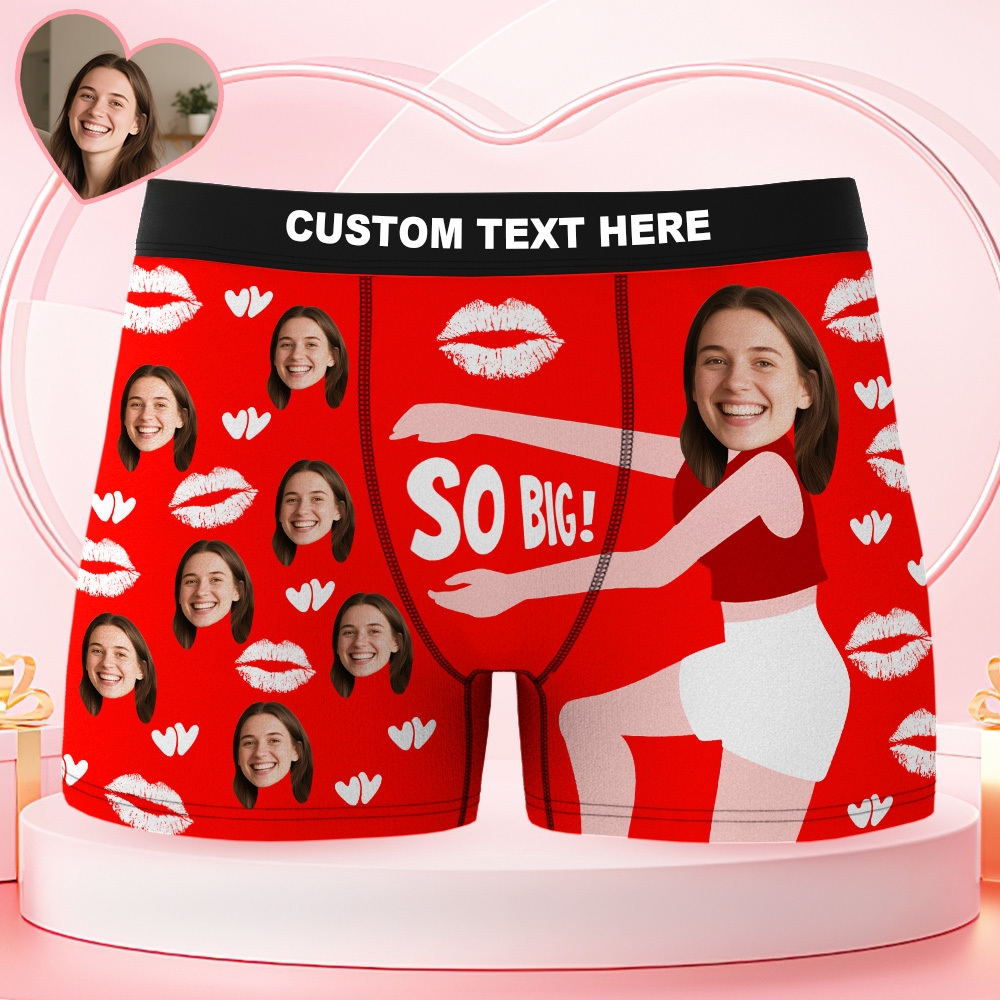 Personalisierte Herrenunterwäsche Mit Foto, Boxershorts Für Herren, Valentinstagsgeschenk, Übergröße - MyFaceBoxerDE