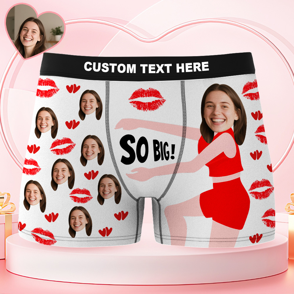 Personalisierte Herrenunterwäsche Mit Foto, Boxershorts Für Herren, Valentinstagsgeschenk, Übergröße - MyFaceBoxerDE
