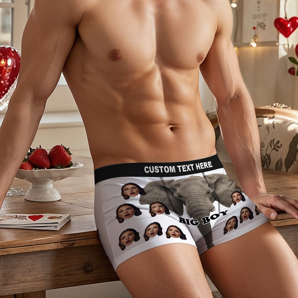 Personalisierte Herrenunterwäsche Mit Foto – Boxershorts Für Große Jungen – Valentinstagsgeschenk - MyFaceBoxerDE