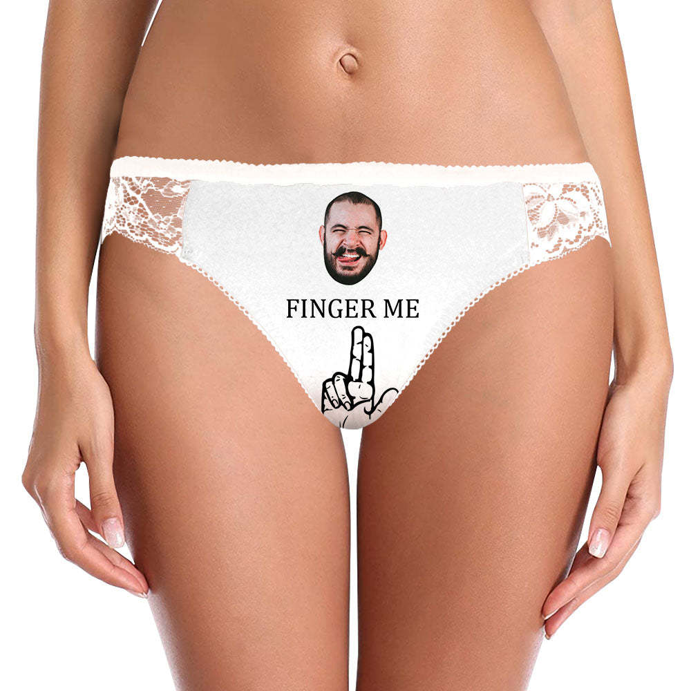 Benutzerdefinierte Frauen Lace Panty Gesicht Sexy Höschen Frauen Unterwäsche - Finger Me