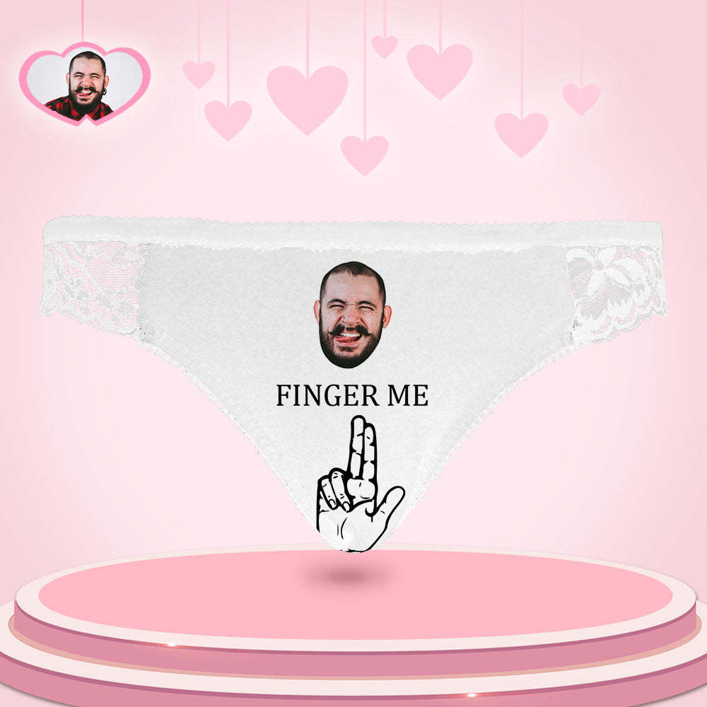 Benutzerdefinierte Frauen Lace Panty Gesicht Sexy Höschen Frauen Unterwäsche - Finger Me
