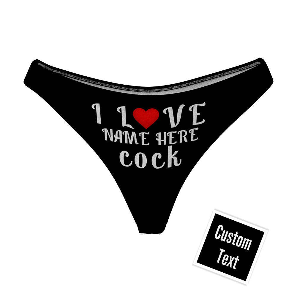 Benutzerdefinierte Name Ich Liebe Hahn Tanga Höschen Personalisierter Text Sexy Lustige Panty Womens Tanga Geschenk Für Sie - MyFaceBoxerDE