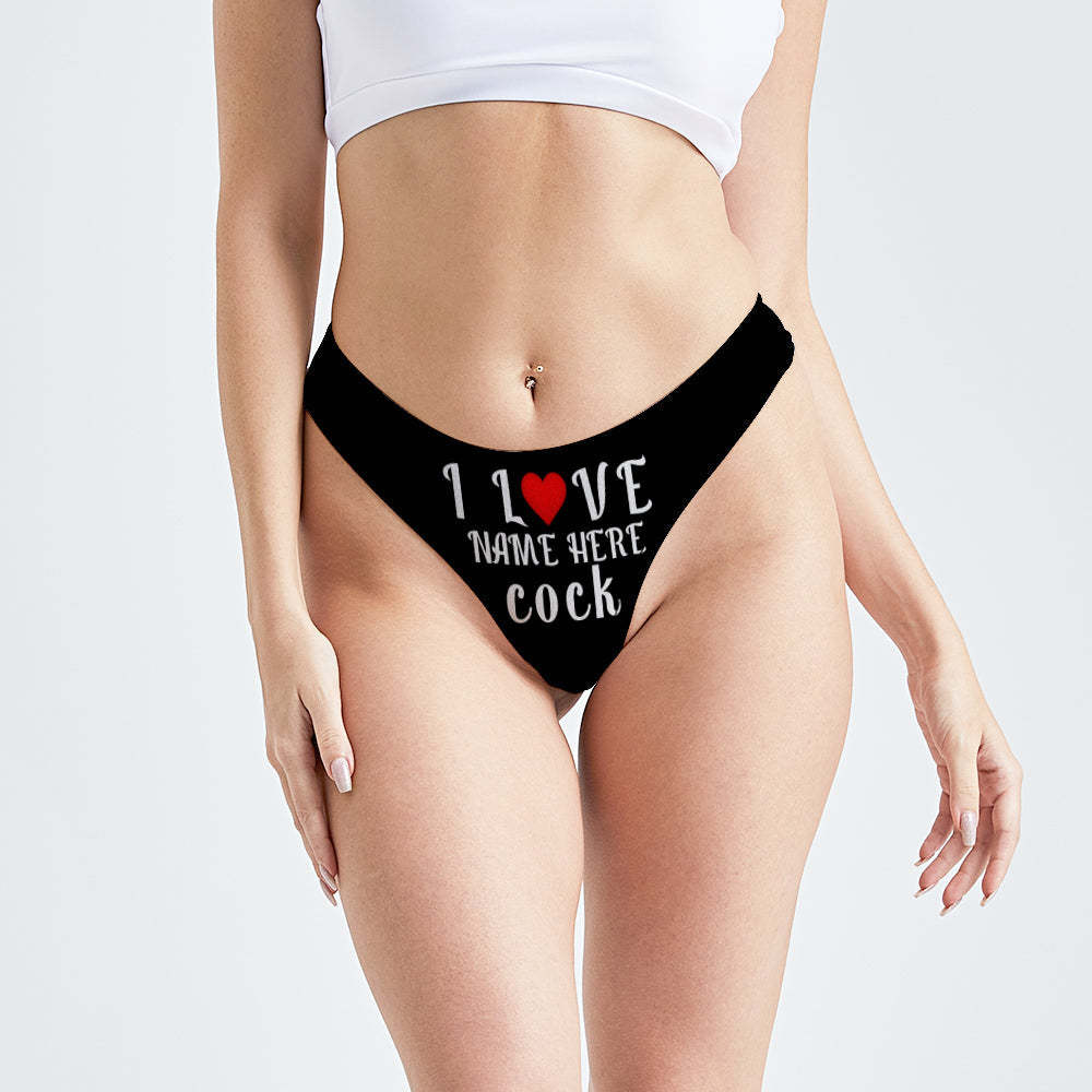 Benutzerdefinierte Name Ich Liebe Hahn Tanga Höschen Personalisierter Text Sexy Lustige Panty Womens Tanga Geschenk Für Sie - MyFaceBoxerDE