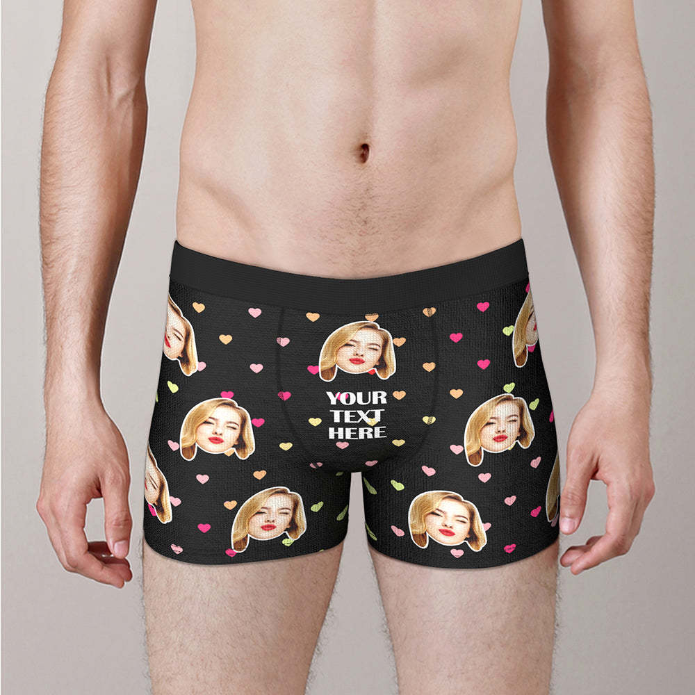 Personalisierte Boxershorts Mit Gesicht Und Text, Bunte Liebe, Personalisiertes Foto, Unterwäsche, Lustiges Jubiläumsgeschenk Für Ihn - MyFaceBoxerDE