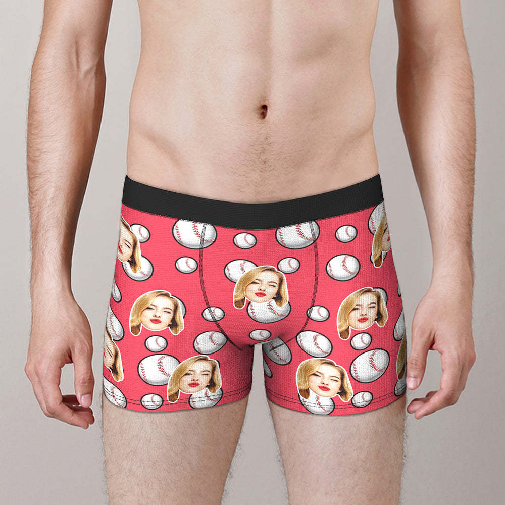 Individueller Boxer mit Gesicht Personalisiertes Baseball-sport-boxer-geschenk Für Ihn - MyFaceBoxerDE