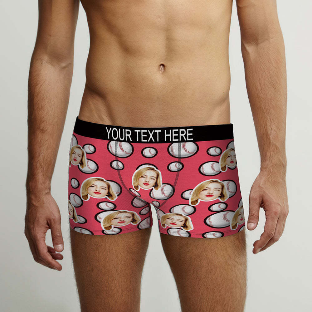 Individueller Boxer mit Gesicht Personalisiertes Baseball-sport-boxer-geschenk Für Ihn - MyFaceBoxerDE