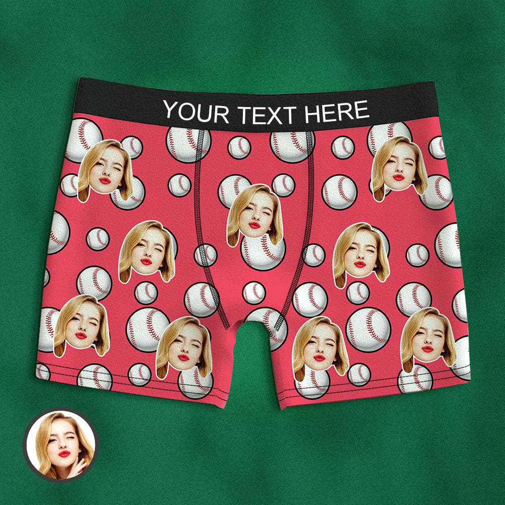 Individueller Boxer mit Gesicht Personalisiertes Baseball-sport-boxer-geschenk Für Ihn - MyFaceBoxerDE