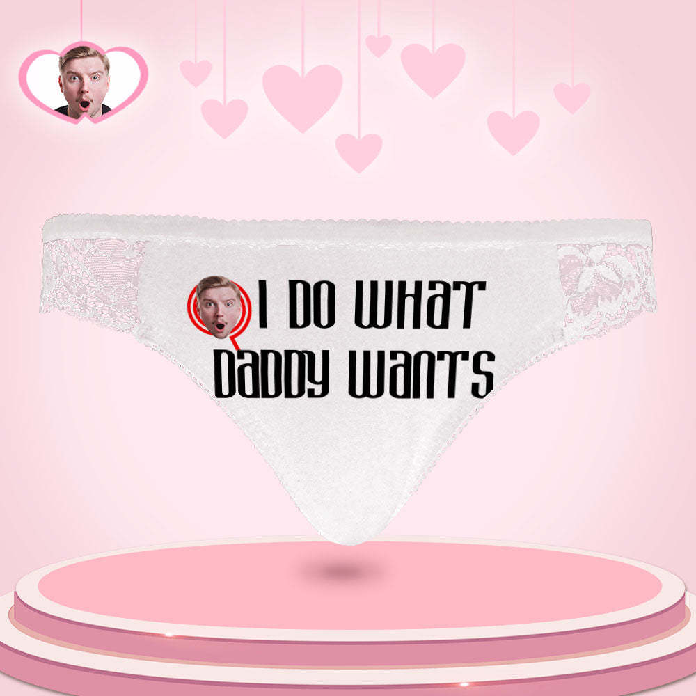 Benutzerdefinierte Frauen Lace Panty Gesicht Sexy Höschen Damenunterwäsche - Ich Tue, Was Papa Will - MyFaceBoxerDE