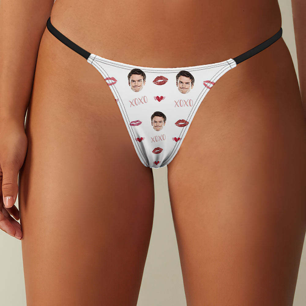 Benutzerdefiniertes Gesicht Tanga Sexy Kuss Und Liebe Tanga Tanga Xoxo Für Frauen - MyFaceBoxerDE