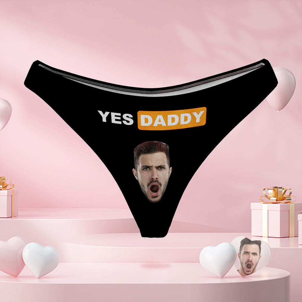 Yes Daddy Women's Custom Face Tanga Sexy Naughty Panty Geschenk Für Sie - MyFaceBoxerDE