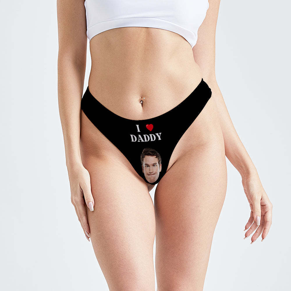 I Love Daddy Women's Custom Face Tanga Sexy Naughty Panty Geschenk Für Sie - MyFaceBoxerDE