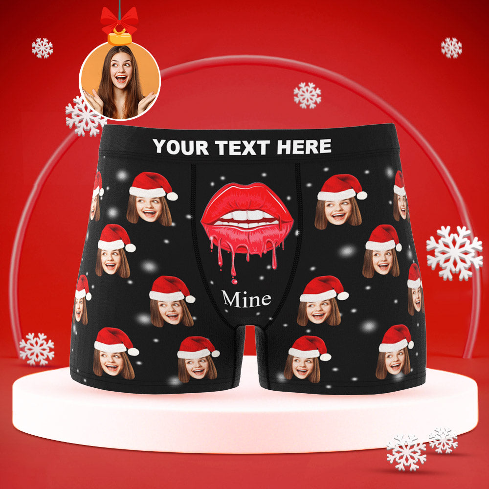 Benutzerdefinierte Gesicht Boxer Briefs Herren Shorts Mit Freundin Foto Weihnachtsgeschenke - Lippen