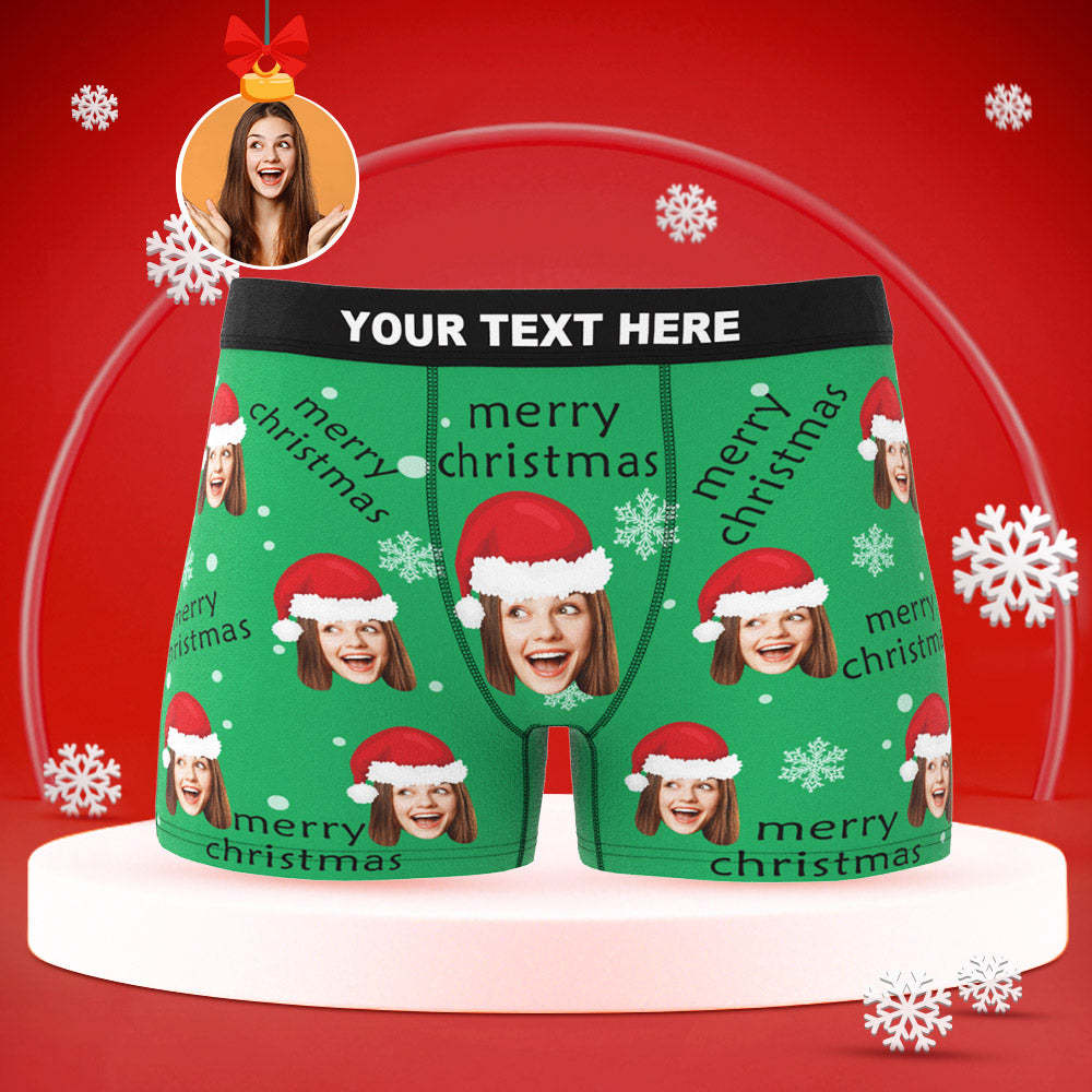 Benutzerdefinierte Gesicht Boxershorts Herren Shorts Mit Freundin Foto Frohe Weihnachten - MyFaceBoxerDE