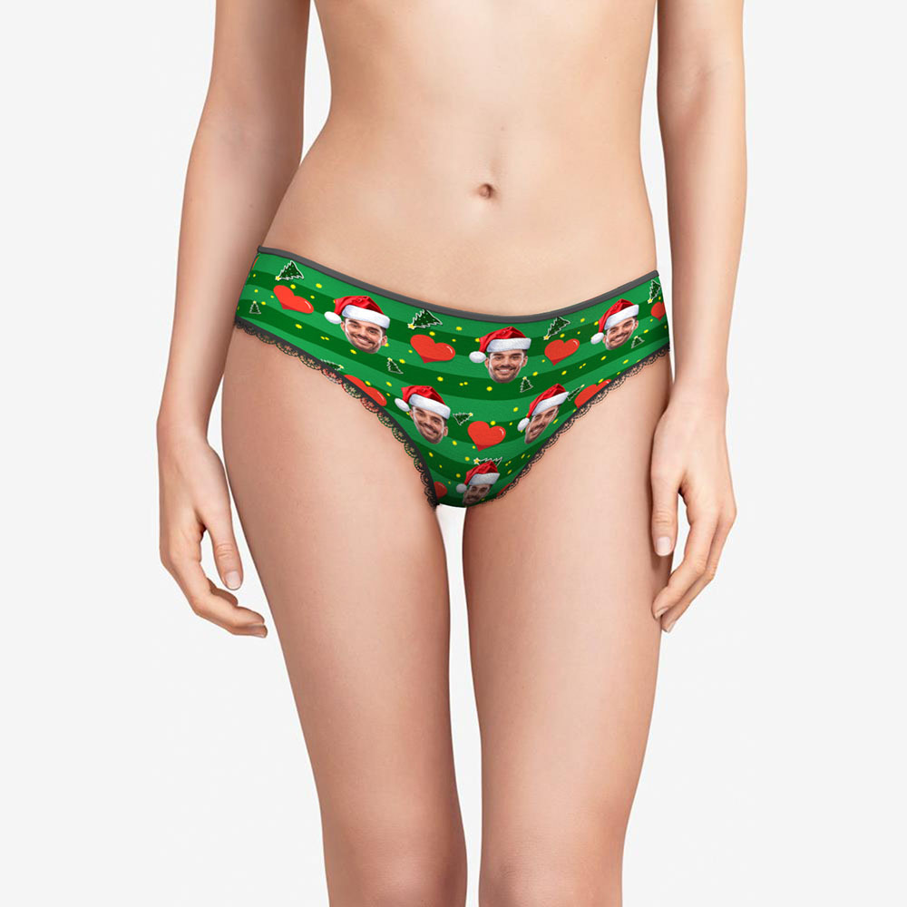 Custom Face Unterwäsche Personalisierte Frauen High-cut Briefs Höschen Herz Weihnachtsgeschenk Für Sie - MyFaceBoxerDE