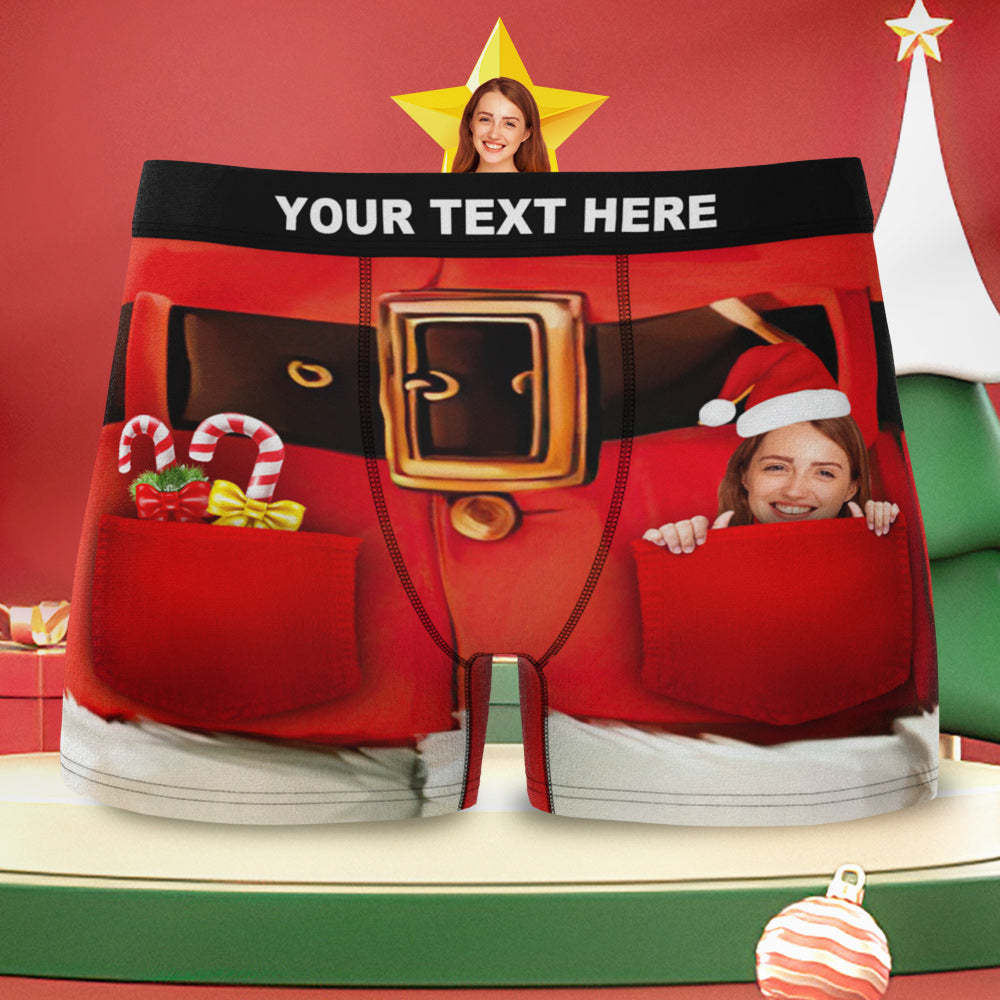 Benutzerdefinierte Freundin Gesicht Boxershorts Lustige Weihnachts Boxershorts Für Männer - MyFaceBoxerDE