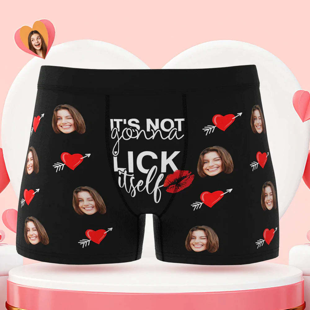 Custom Face Lick Itself Boxer Briefs Personalisiertes Freches Valentinstagsgeschenk Für Ihn - MyFaceBoxerDE