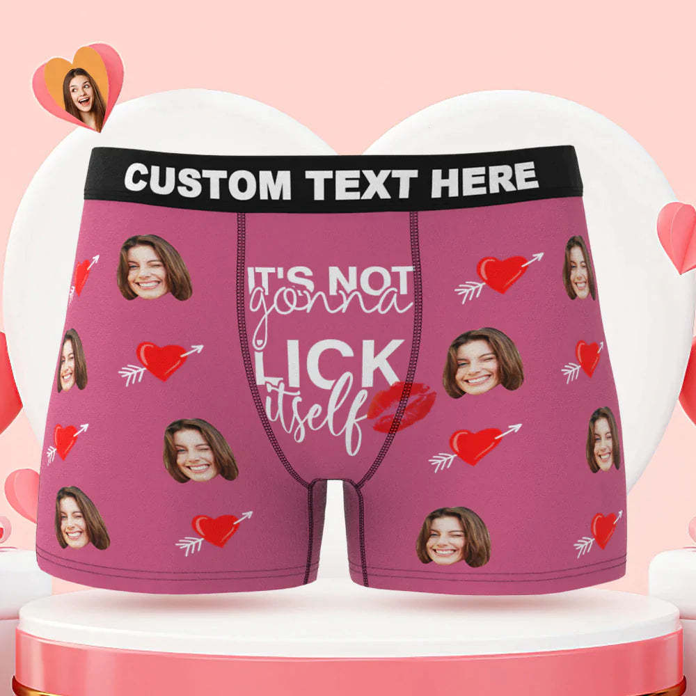 Custom Face Lick Itself Boxer Briefs Personalisiertes Freches Valentinstagsgeschenk Für Ihn - MyFaceBoxerDE