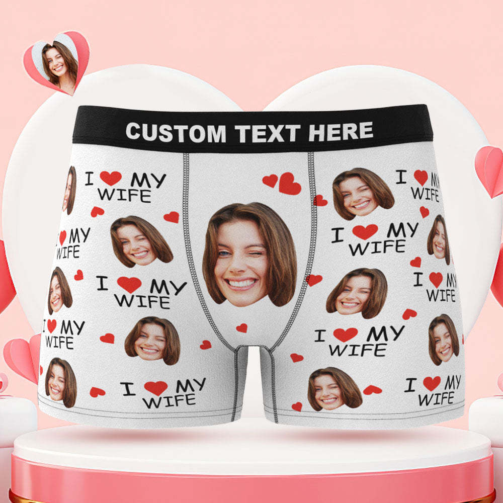Custom Face Boxer Briefs Ich Liebe Meine Frau Personalisiertes Freches Geschenk Für Ihn - MyFaceBoxerDE