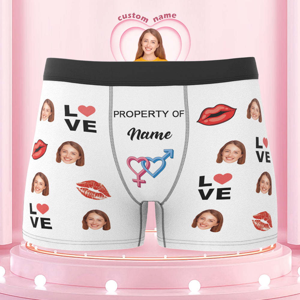 Individuelle Gesichtsslips Eigentum Des Namens Personalisiertes Freches Geschenk Für Ihn - MyFaceBoxerDE