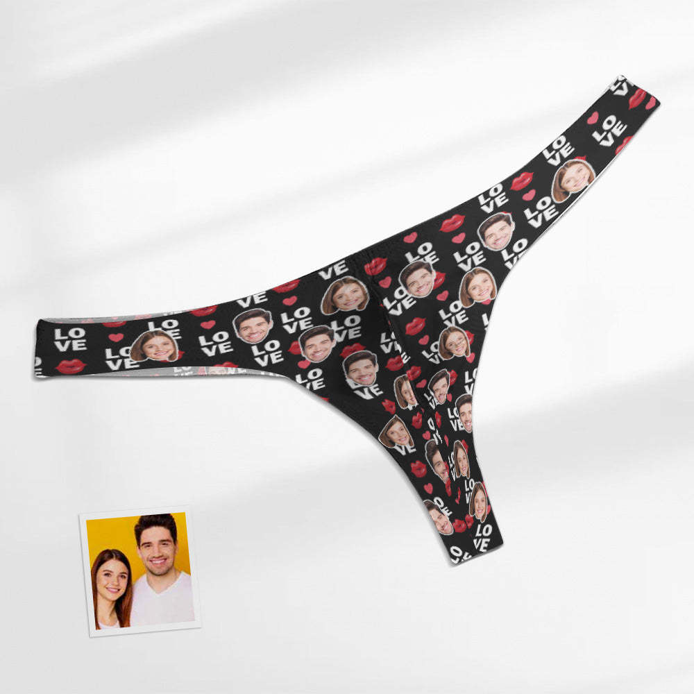 Custom Face Love Herren Tanga Lippendruck Herrenslips - MyFaceBoxerDE