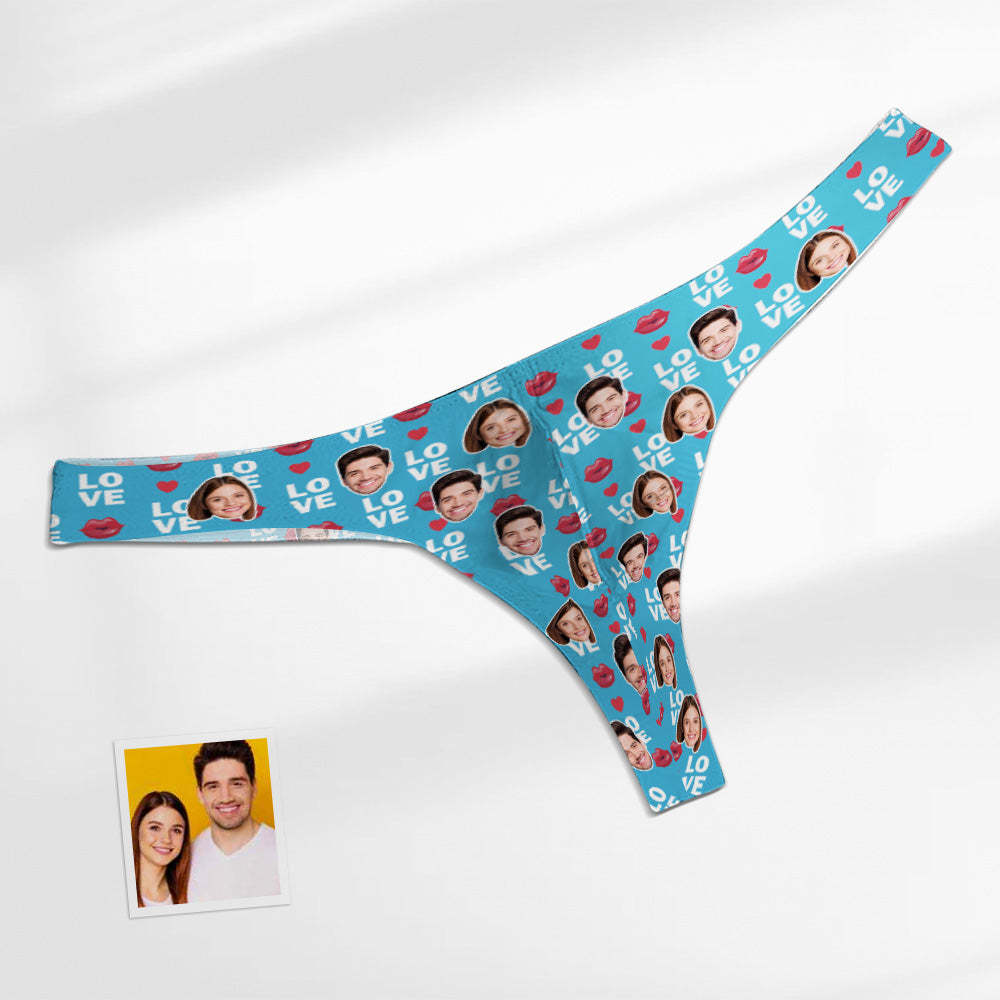 Custom Face Love Herren Tanga Lippendruck Herrenslips - MyFaceBoxerDE