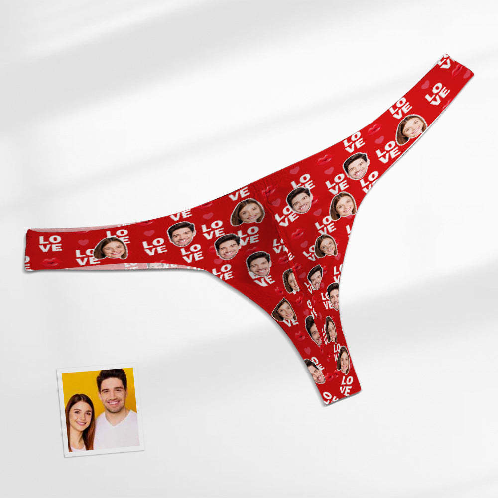 Custom Face Love Herren Tanga Lippendruck Herrenslips - MyFaceBoxerDE