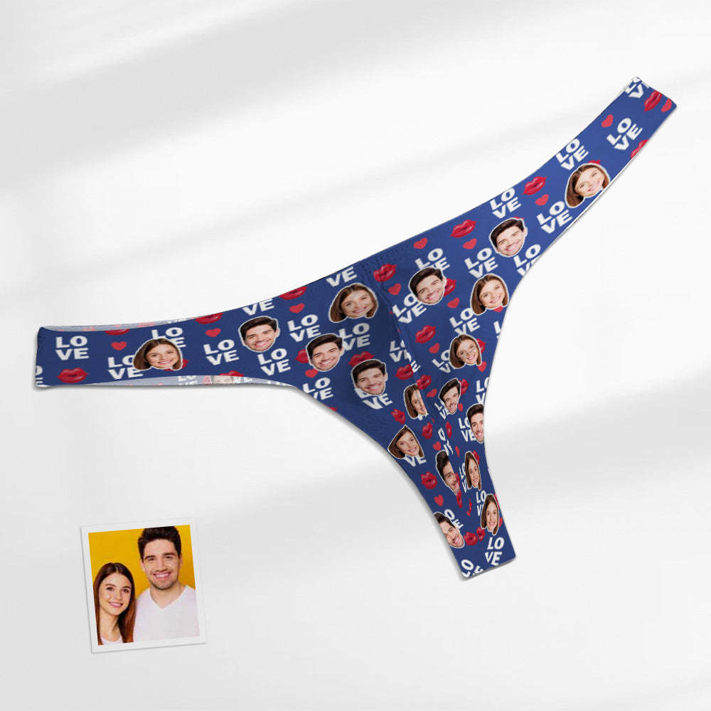 Custom Face Love Herren Tanga Lippendruck Herrenslips - MyFaceBoxerDE