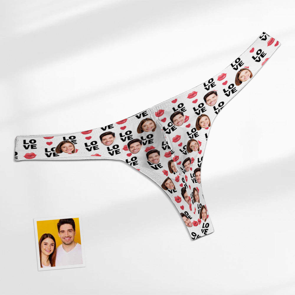 Custom Face Love Herren Tanga Lippendruck Herrenslips - MyFaceBoxerDE