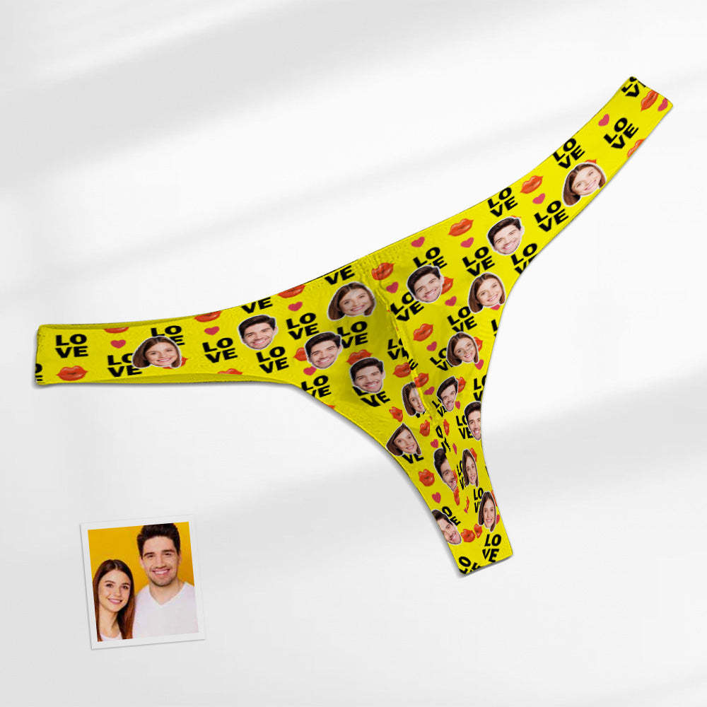 Custom Face Love Herren Tanga Lippendruck Herrenslips - MyFaceBoxerDE