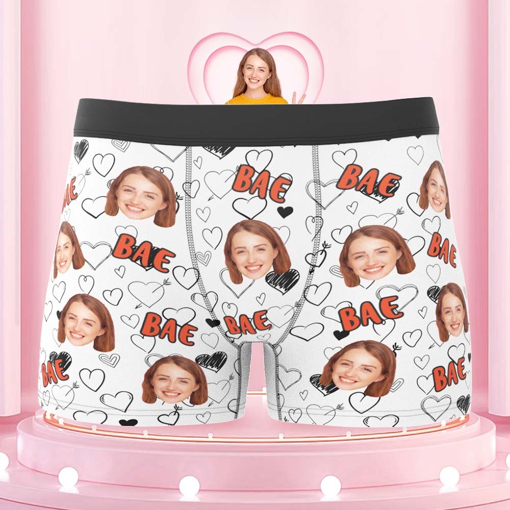 Benutzerdefinierte Gesichts-boxershorts, Personalisierte Herrenshorts Mit Foto – Bae - MyFaceBoxerDE