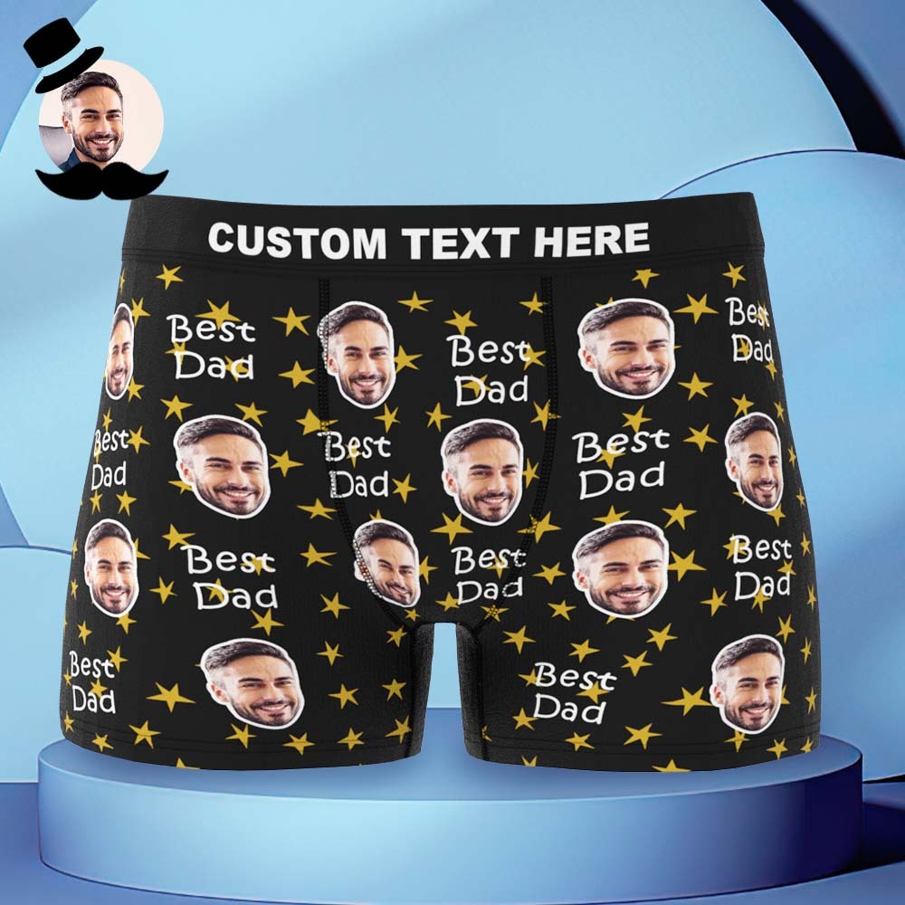Custom Face Boxers Briefs Personalised Men's Shorts With Photo - For Best Dad - MyFaceBoxerDE