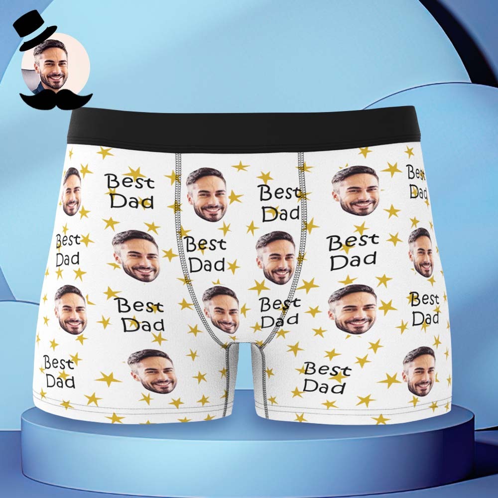 Custom Face Boxers Briefs Personalised Men's Shorts With Photo - For Best Dad - MyFaceBoxerDE