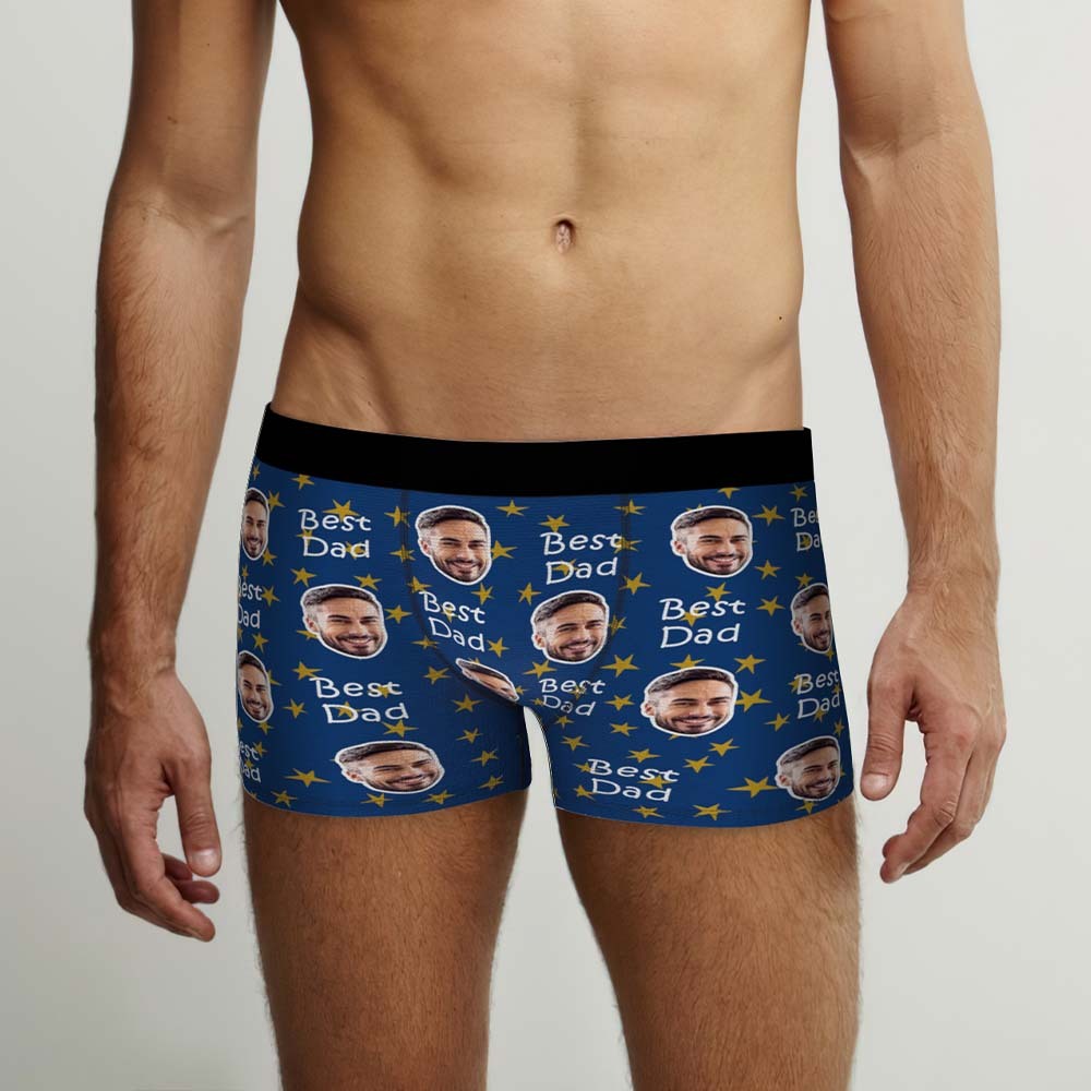 Custom Face Boxers Briefs Personalised Men's Shorts With Photo - For Best Dad - MyFaceBoxerDE