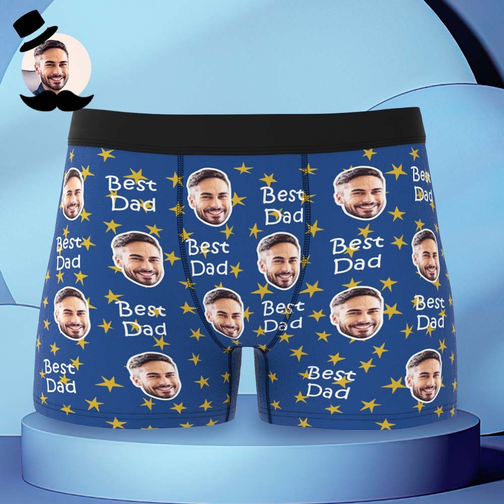 Custom Face Boxers Briefs Personalised Men's Shorts With Photo - For Best Dad - MyFaceBoxerDE