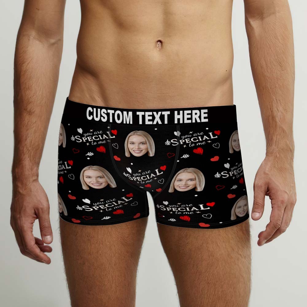 Personalisierte Gesichts-boxershorts „you Are Special To Me“, Personalisiertes Foto-unterwäschegeschenk Für Ihn - MyFaceBoxerDE