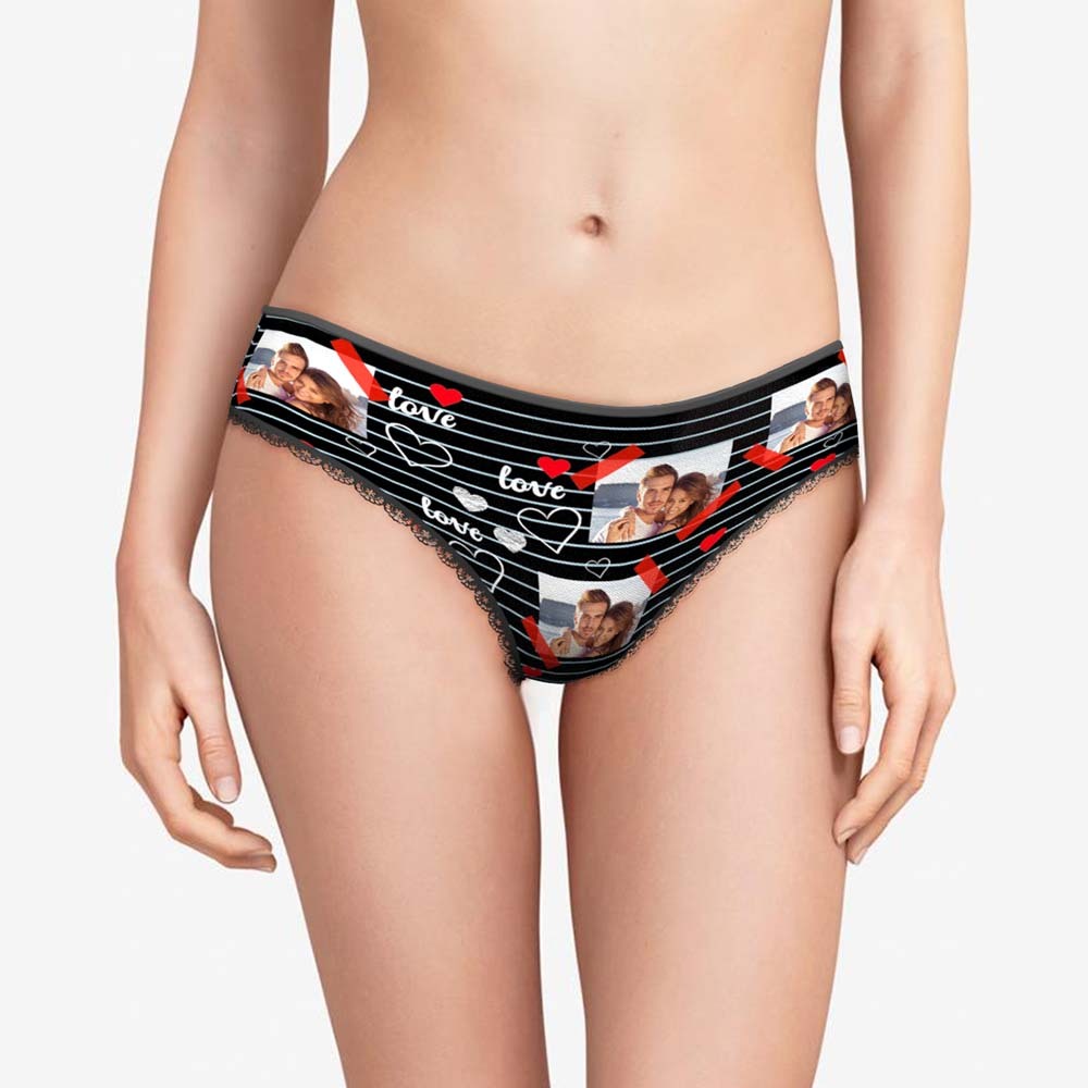 Individuelles Foto-damenhöschen, Bild Der Liebe, Geschenk Für Sie - MyFaceBoxerDE