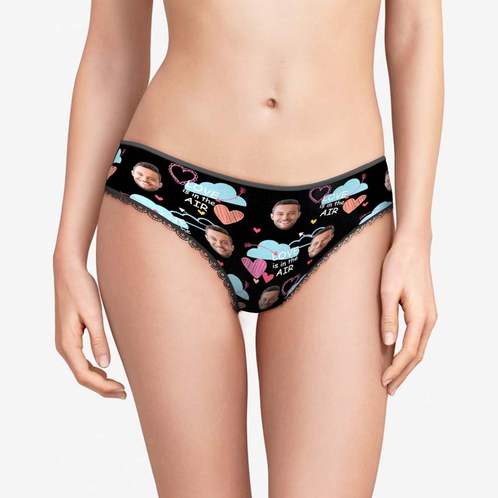 Benutzerdefiniertes Gesichts-damenhöschen „love Is In The Air“-geschenk Für Sie - MyFaceBoxerDE